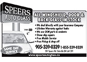 old copy of Burlington newspaper ads for Speers Auto Glass 15 years ago