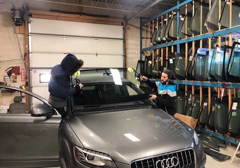 auto glass work gallery in Burlington front windshield replace for audi S5 by Speers Auto Glass