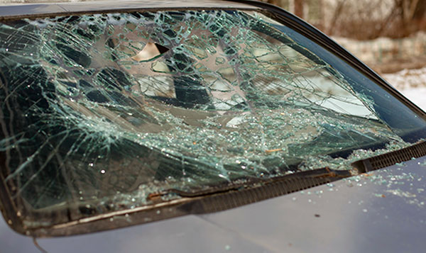 closed up shot of shattered windshield by Speers Auto Glass